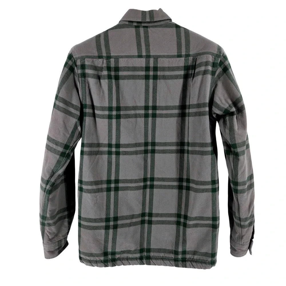 Carhartt Sherpa Lined Flannel Shirt Gray Plaid Outdoor Heavyweight Snap‎ Men's S